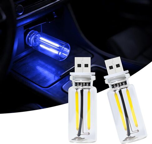 ضوء ليلي USB للسيارة 13 في 1 - مصباح LED خافت يعمل باللمس مع 13 وضعًا و7 ألوان، مصابيح داخلية USB للسيارة والشاحنة والحفلات والتخييم والعطلات وغرفة النوم وسطح المكتب (قطعتان) in Kuwait