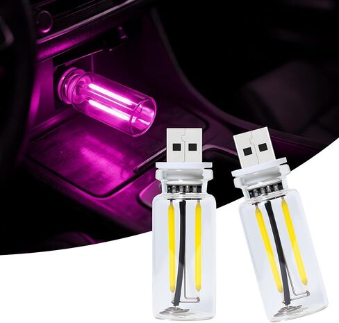 ضوء ليلي USB للسيارة 13 في 1 - مصباح LED خافت يعمل باللمس مع 13 وضعًا و7 ألوان، مصابيح داخلية USB للسيارة والشاحنة والحفلات والتخييم والعطلات وغرفة النوم وسطح المكتب (قطعتان) in Kuwait