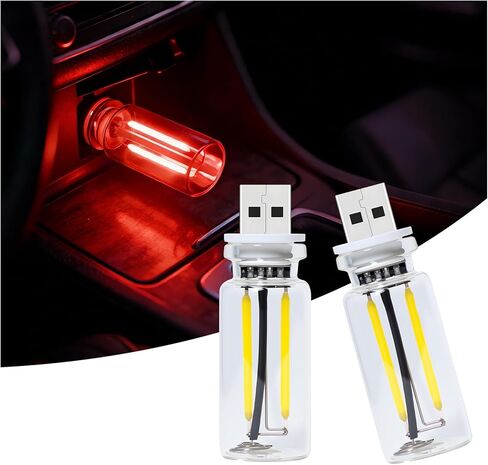 ضوء ليلي USB للسيارة 13 في 1 - مصباح LED خافت يعمل باللمس مع 13 وضعًا و7 ألوان، مصابيح داخلية USB للسيارة والشاحنة والحفلات والتخييم والعطلات وغرفة النوم وسطح المكتب (قطعتان) in Kuwait