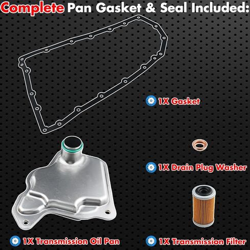 طقم فلتر ناقل الحركة RE0F10D CVT 31728-28X0C متوافق مع Nissan 2020-2025 Sentra 2.0L، يتضمن فلتر عالي التدفق وحشية المقلاة in Kuwait