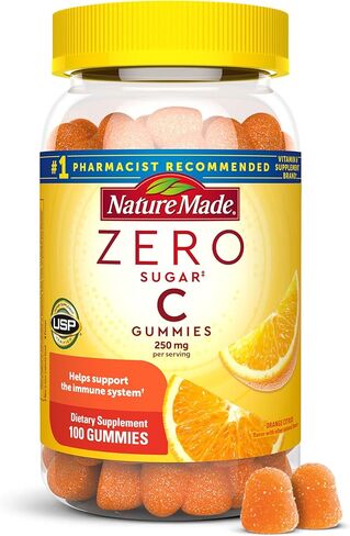 Nature Made Zero Sugar Vitamin C Gummies 250 mg per Serving, Immune & Antioxidant Support, 100 Sugar Free Gummies, 50 Day Supply in Saudi Arabia