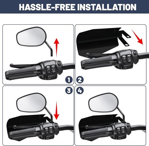 دراجة نارية Handguards Coffin قطع اليد الحرس كابل نمط مخلب متوافق مع Harley Sportster Street Glide Road King Electra Glide 2007-2023، أسود لامع in Kuwait