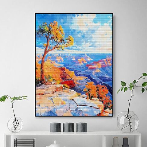 MIJVFNB Cross Stitch Stamped Kits, Majestic Grand Canyon Vistas, Embroidery Crafts Needlepoint Kit, Beginners Starter Kits, DIY Handmade Gifts 11CT, 12x16 inch in Kuwait