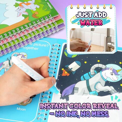 CMTOOP 5 Pack Water Coloring Books for Toddlers 1-3 - Mess Free Painting for Kids & Reusable Magic Water Activity Book - Aqua Art Travel Toys & Educational Arts and Crafts Gifts for Boys Girls Age 2-4 in Saudi Arabia