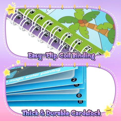 CMTOOP 5 Pack Water Coloring Books for Toddlers 1-3 - Mess Free Painting for Kids & Reusable Magic Water Activity Book - Aqua Art Travel Toys & Educational Arts and Crafts Gifts for Boys Girls Age 2-4 in Saudi Arabia