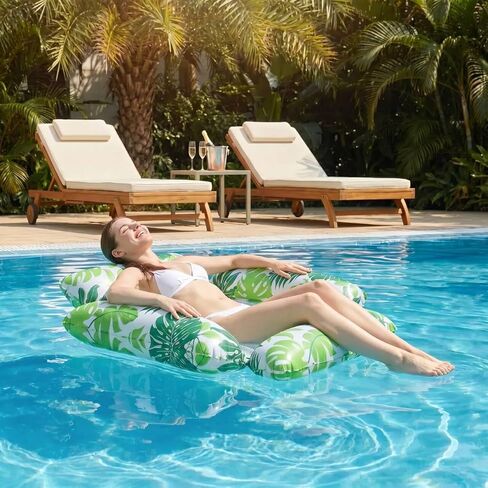 Korlon Inflatable Pool Floats Adult, 2Pack/1Pack 4-in-1 Pool Hammock Float Chair, Inflatable Hammock Floaties for Adults for Summer Lake Rafting, Swimming Pools, and Lake Beach Parties in Saudi Arabia