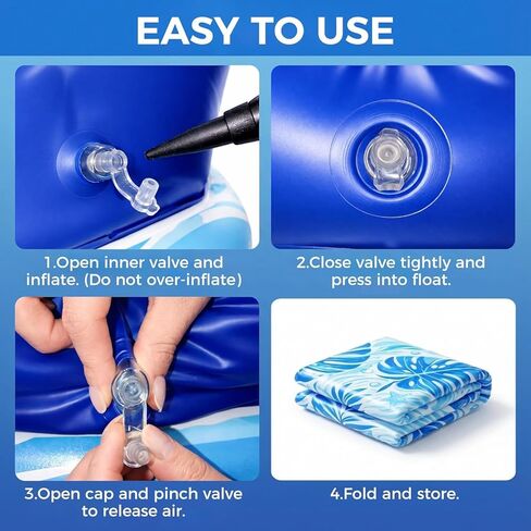 Pool Floats Adult 3 Pack, Inflatable Float Chair with Cup Holders and Handles, Portable Floaties for Summer Pool & Beach in Saudi Arabia