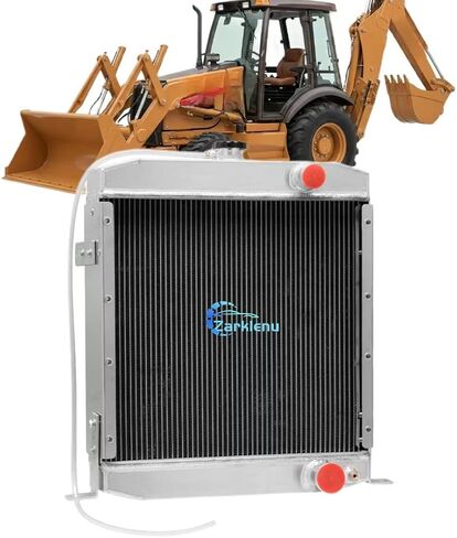 3 Row Aluminum Radiator with CNC Cap for Case Backhoe Loader 480E 480F 580SE, Forklift 584E 585E 586E, Heavy Duty Cooling Replacement for A171080 A171356 in Saudi Arabia