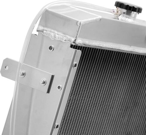 3 Row Aluminum Radiator with CNC Cap for Case Backhoe Loader 480E 480F 580SE, Forklift 584E 585E 586E, Heavy Duty Cooling Replacement for A171080 A171356 in Saudi Arabia
