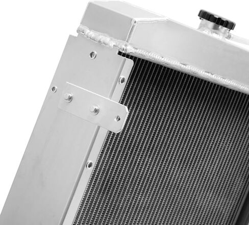 3 Row Aluminum Radiator with CNC Cap for Case Backhoe Loader 480E 480F 580SE, Forklift 584E 585E 586E, Heavy Duty Cooling Replacement for A171080 A171356 in Saudi Arabia