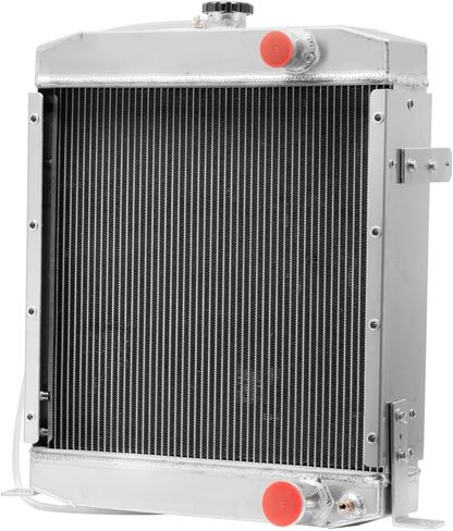 3 Row Aluminum Radiator with CNC Cap for Case Backhoe Loader 480E 480F 580SE, Forklift 584E 585E 586E, Heavy Duty Cooling Replacement for A171080 A171356 in Saudi Arabia