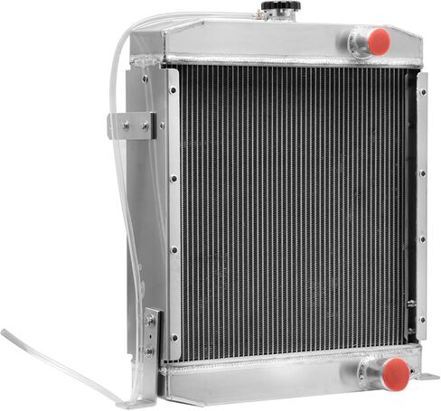 3 Row Aluminum Radiator with CNC Cap for Case Backhoe Loader 480E 480F 580SE, Forklift 584E 585E 586E, Heavy Duty Cooling Replacement for A171080 A171356 in Saudi Arabia
