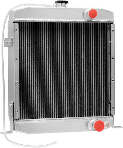 3 Row Aluminum Radiator with CNC Cap for Case Backhoe Loader 480E 480F 580SE, Forklift 584E 585E 586E, Heavy Duty Cooling Replacement for A171080 A171356 in Saudi Arabia
