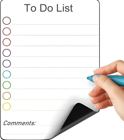 Small Magnetic Whiteboard for Fridge 5.5x8 in - Dry Erase Board for Refrigerator - Small Magnetic List for Frig - Magnetic White Board Sheet - Fridge List Magnet - Magnetic Grocery Shoping List in Saudi Arabia