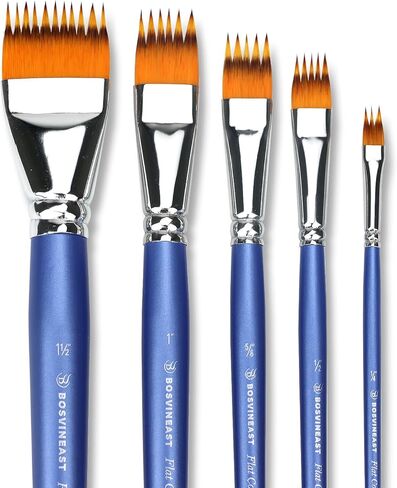 5PCS Grainer Brush Set – Flat Comb Rake Brushes for Acrylic Painting, Oil & Watercolor, Dual Layer Texture Paint Brushes for Wood Grain, Fur, Grass Effects, Short Handle in Saudi Arabia