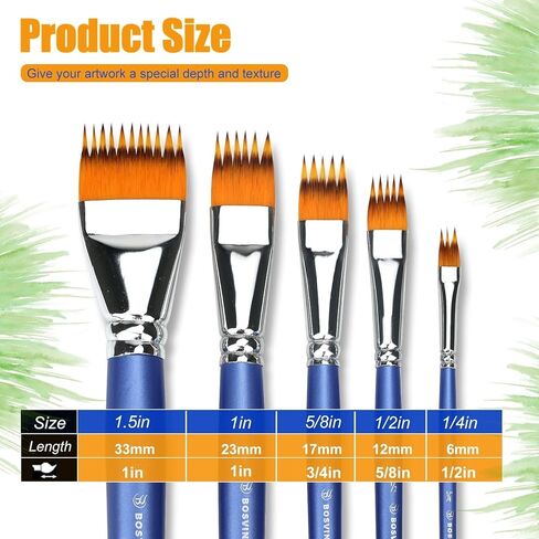 5PCS Grainer Brush Set – Flat Comb Rake Brushes for Acrylic Painting, Oil & Watercolor, Dual Layer Texture Paint Brushes for Wood Grain, Fur, Grass Effects, Short Handle in Saudi Arabia