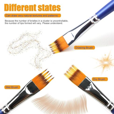 5PCS Grainer Brush Set – Flat Comb Rake Brushes for Acrylic Painting, Oil & Watercolor, Dual Layer Texture Paint Brushes for Wood Grain, Fur, Grass Effects, Short Handle in Saudi Arabia