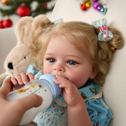JIZHI Lifelike Reborn Baby Dolls - 18 Inch Realistic-Newborn Baby Dolls Blond Girl Handmade Real Life Baby Dolls with Clothes for Kids Age 3+ in Saudi Arabia