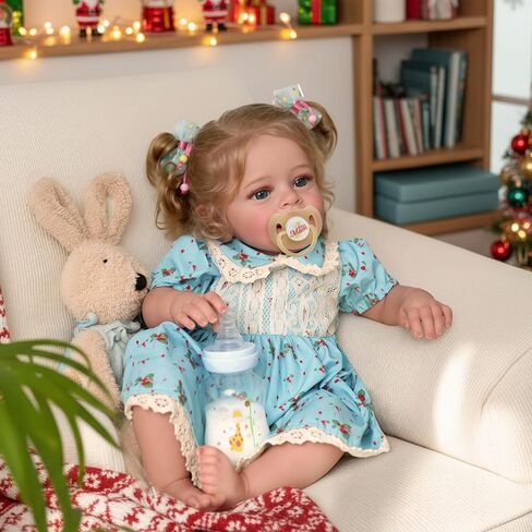 JIZHI Lifelike Reborn Baby Dolls - 18 Inch Realistic-Newborn Baby Dolls Blond Girl Handmade Real Life Baby Dolls with Clothes for Kids Age 3+ in Saudi Arabia