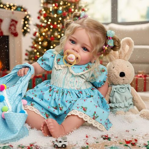 JIZHI Lifelike Reborn Baby Dolls - 18 Inch Realistic-Newborn Baby Dolls Blond Girl Handmade Real Life Baby Dolls with Clothes for Kids Age 3+ in Saudi Arabia