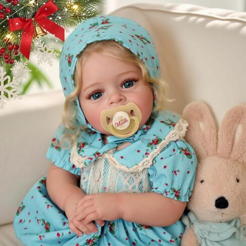 JIZHI Lifelike Reborn Baby Dolls - 18 Inch Realistic-Newborn Baby Dolls Blond Girl Handmade Real Life Baby Dolls with Clothes for Kids Age 3+ in Saudi Arabia