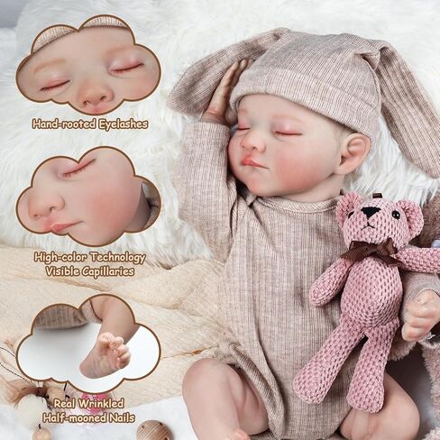 Realistic Reborn Baby Dolls - 18 Inch Vinyl Full Body Real Life Doll with Realistic Vein Details, Includes Accessories, Gift for Girls 3+ Years Old in Saudi Arabia