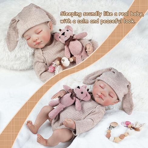 Realistic Reborn Baby Dolls - 18 Inch Vinyl Full Body Real Life Doll with Realistic Vein Details, Includes Accessories, Gift for Girls 3+ Years Old in Saudi Arabia