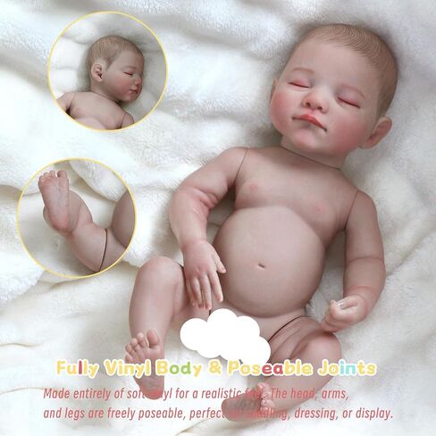 Realistic Reborn Baby Dolls - 18 Inch Vinyl Full Body Real Life Doll with Realistic Vein Details, Includes Accessories, Gift for Girls 3+ Years Old in Saudi Arabia