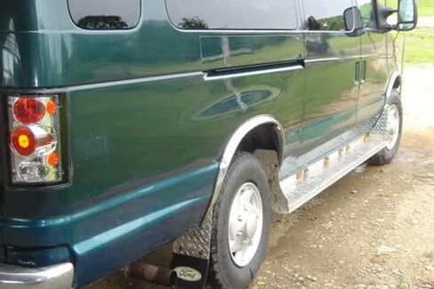 QMI 276020L -Fender Trim Compatible With Ford Econoline Van (Full Arch) Mirror Polished Stainless Steel 2" Wide Width Set Of 4 in Saudi Arabia
