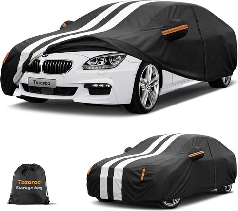 Multi-Layer Car Cover Custom Fit for BMW 6 Series 640i 650i M6 (2012-2026), 100% Waterproof All Weather for Automobiles, Gift with Towel, Heavy Duty Car Covers for Rain Sun UV Protection with Zipper. in Saudi Arabia