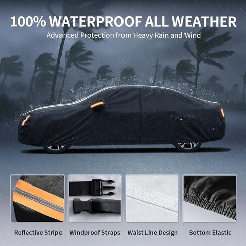 Multi-Layer Car Cover Custom Fit for BMW 6 Series 640i 650i M6 (2012-2026), 100% Waterproof All Weather for Automobiles, Gift with Towel, Heavy Duty Car Covers for Rain Sun UV Protection with Zipper. in Saudi Arabia