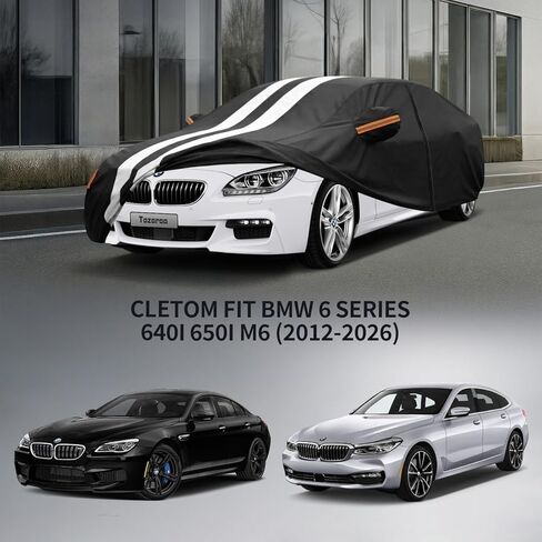 Multi-Layer Car Cover Custom Fit for BMW 6 Series 640i 650i M6 (2012-2026), 100% Waterproof All Weather for Automobiles, Gift with Towel, Heavy Duty Car Covers for Rain Sun UV Protection with Zipper. in Saudi Arabia