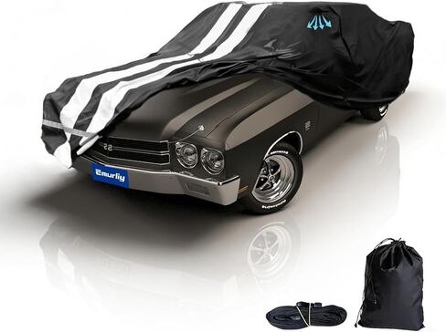 أغطية سيارات مخصصة تناسب سيارة Chevy Chevelle Malibu/SS 1964-1972، غطاء سيارات مقاوم للماء من 10 طبقات لجميع الأحوال الجوية، مقاوم للرياح في الهواء الطلق، مقاوم للثلوج، مقاوم للغبار، حماية من الأشعة فوق البنفسجية، غطاء ثقيل بسحاب in Kuwait