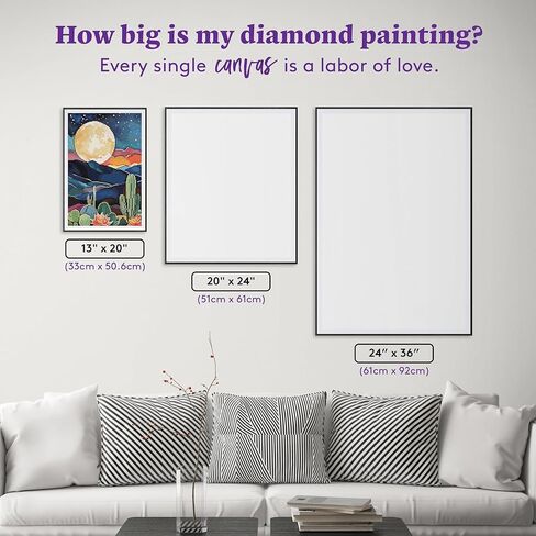 مجموعة طلاء الماس DIAMOND ART CLUB Night in New Mexico، حرف يدوية ممتعة للبالغين، قماش فني ماسي دائري، 13 بوصة × 20 بوصة (33 سم × 50.6 سم) in Kuwait