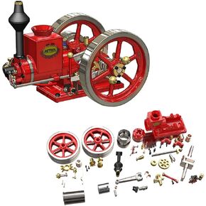 Retrol HM-01 7cc Hit and Miss Engine, 4-Stroke Horizontal Internal Combustion Engine Model with High/Low Speed Gear Lever, Gifts for Science and Mechanical Enthusiasts in Saudi Arabia