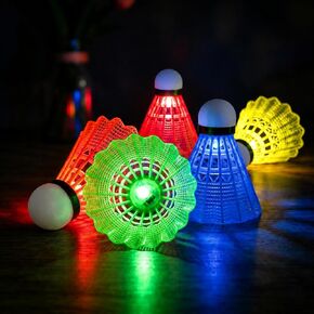 ZHENAN LED Badminton Shuttlecocks Dark Night Glow Birdies Lighting for Outdoor & Indoor Sports Activities (Feather_6pcs) in Kuwait