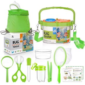 Bug Catcher for Kids - Outdoor Insect Catching Kit with Butterfly Net, Bug Box, and Storage Bag - Non-Toxic Educational Toys for Nature Exploration, for Boys & Girls Ages 3-12 in Saudi Arabia