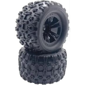 1 قطعة/2 قطعة عجلات مطاطية/إطارات/إطارات لـ MJX لـ Hyper Go 10208 1/10 RC سيارات R/C الشاحنات (أسود 2 قطعة) in Kuwait