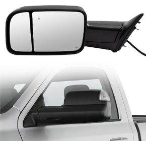 Mirror for 19-22 Ram 2500 3500 & for 19-20 4500 5500 Support Power Glass Adjust Heated Manual Folding/Blind Spot(BSD)/Temp Sensor with Turn Signal,Puddle&Driving Light 15PINS Left Driver Side in Saudi Arabia