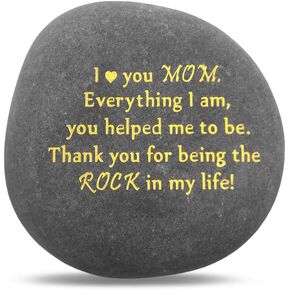Unique Gift for Mom - Thank You for Being My Rock, Valentines Mothers day Christmas Birthday Gifts for Mother from Daughter Son, Novelty Keepsake Paperweight Stone Engraved Rock with Sentiment Words in Saudi Arabia