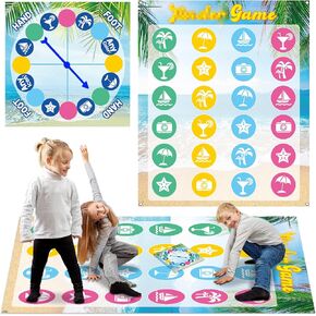 Giant Floor Games - Summer Beach Pose Balance Game, Hawaiian Tropical Party Game, Indoor Outdoor Interactive Game For Adults - Promotes Physical Activity, Family Board Game Mat for Home Lawn Yard in Kuwait