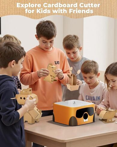 Cardboard Cutter for Kids – Safe Bladeless DIY Construction Kit for Children Ages 3+, Educational STEM & STEAM Craft Tool for Boys & Girls, Creative Upcycled Hands-On Learning Project Set in Saudi Arabia