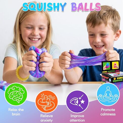Nice Cube Fidget Squishy Toy,Dough Stress Balls Soft,Slow Rising Maltose Ice Cube Toys,Stretchy Squeeze Anxiety Relief Sensory & Focus,Classroom Prize Party Gifts Stuffers for Kids Teen Adults Autism in Saudi Arabia