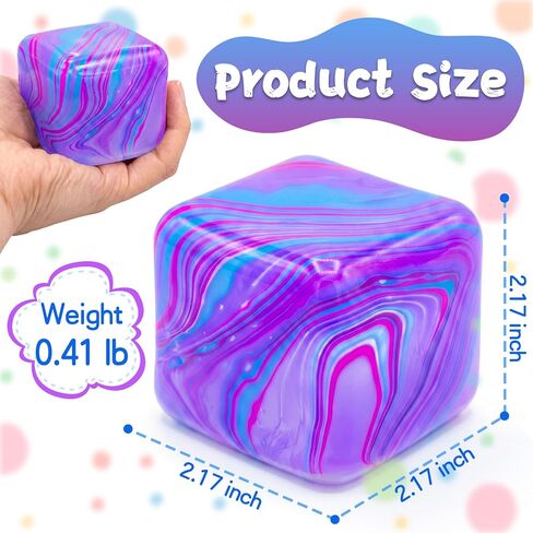 Nice Cube Fidget Squishy Toy,Dough Stress Balls Soft,Slow Rising Maltose Ice Cube Toys,Stretchy Squeeze Anxiety Relief Sensory & Focus,Classroom Prize Party Gifts Stuffers for Kids Teen Adults Autism in Saudi Arabia