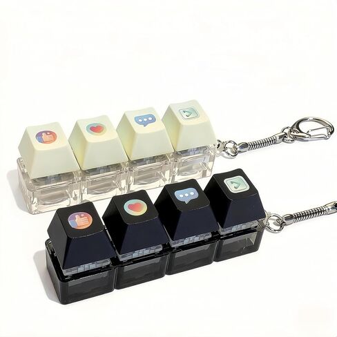 2 PCS Keyboard Fidget Toy, Keyboard Fidget Keychain 4-in-1 Keyboard Decompression Button Finger Clicker Toys, Cube Button Stress Relief Fidget Gifts to Relief Stress (01) in Saudi Arabia