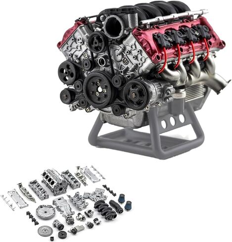 مجموعات محركات V8 صغيرة تعمل، مجموعة نماذج محرك الاحتراق MAD RC للبالغين للبناء، مناسبة لطراز السيارة AX90104 SCX10Ⅱ Capra VS4-10 Pro/Ultra in Kuwait