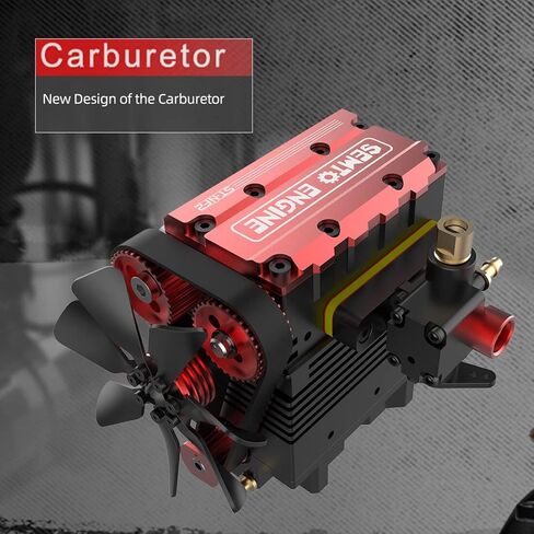SEMTO ST-NF2 Engine Model Kit That Works, 7.0cc Mini Inline Double-Cylinder Four-Stroke Air-Cooled IC Engine, DIY Assembly Physical Science Model for Adults (with Starter Ignition Kit) in Saudi Arabia