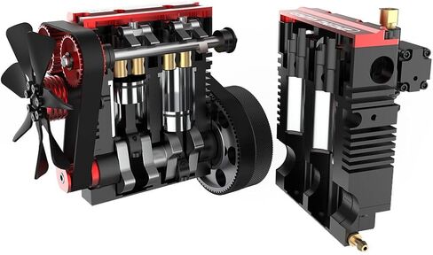 SEMTO ST-NF2 Engine Model Kit That Works, 7.0cc Mini Inline Double-Cylinder Four-Stroke Air-Cooled IC Engine, DIY Assembly Physical Science Model for Adults (with Starter Ignition Kit) in Saudi Arabia