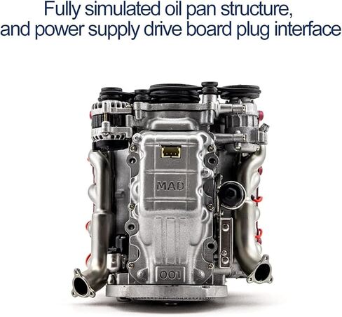 نموذج محرك RC V8، نموذج تجميع محرك الاحتراق الداخلي لمحاكاة DIY لسيارة AX90104 SCX10Ⅱ Capra VS4-10 Pro/Ultra Model Car in Kuwait