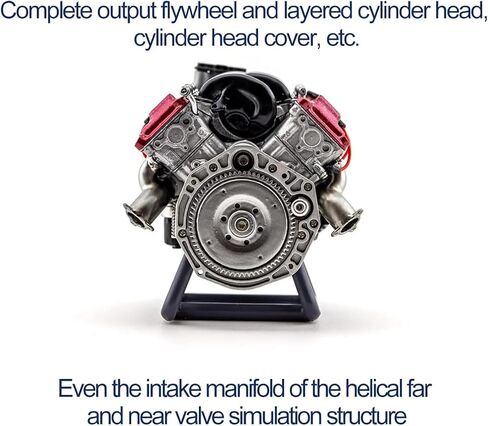 نموذج محرك RC V8، نموذج تجميع محرك الاحتراق الداخلي لمحاكاة DIY لسيارة AX90104 SCX10Ⅱ Capra VS4-10 Pro/Ultra Model Car in Kuwait
